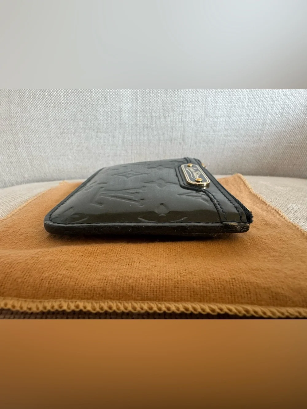 Louis Vuitton Dark Green Vernis Monogram Key Cles with Gold Hardware